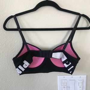 VICTORIA'S SECRET PINK BLACK LOGO BRA ADJUSTABLE